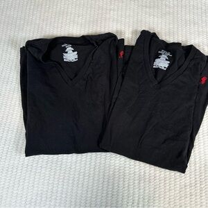 Polo Ralph Lauren Mens Extra Large Black Red Pony Short Sleeve Cotton Bundle